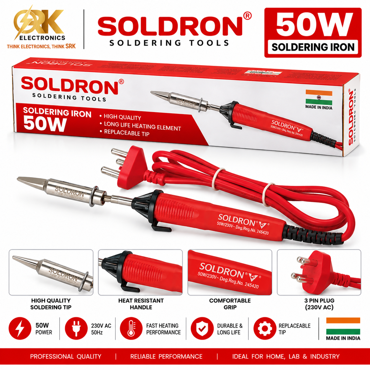 Soldron Soldering Iron 50W-srkelectronics.in