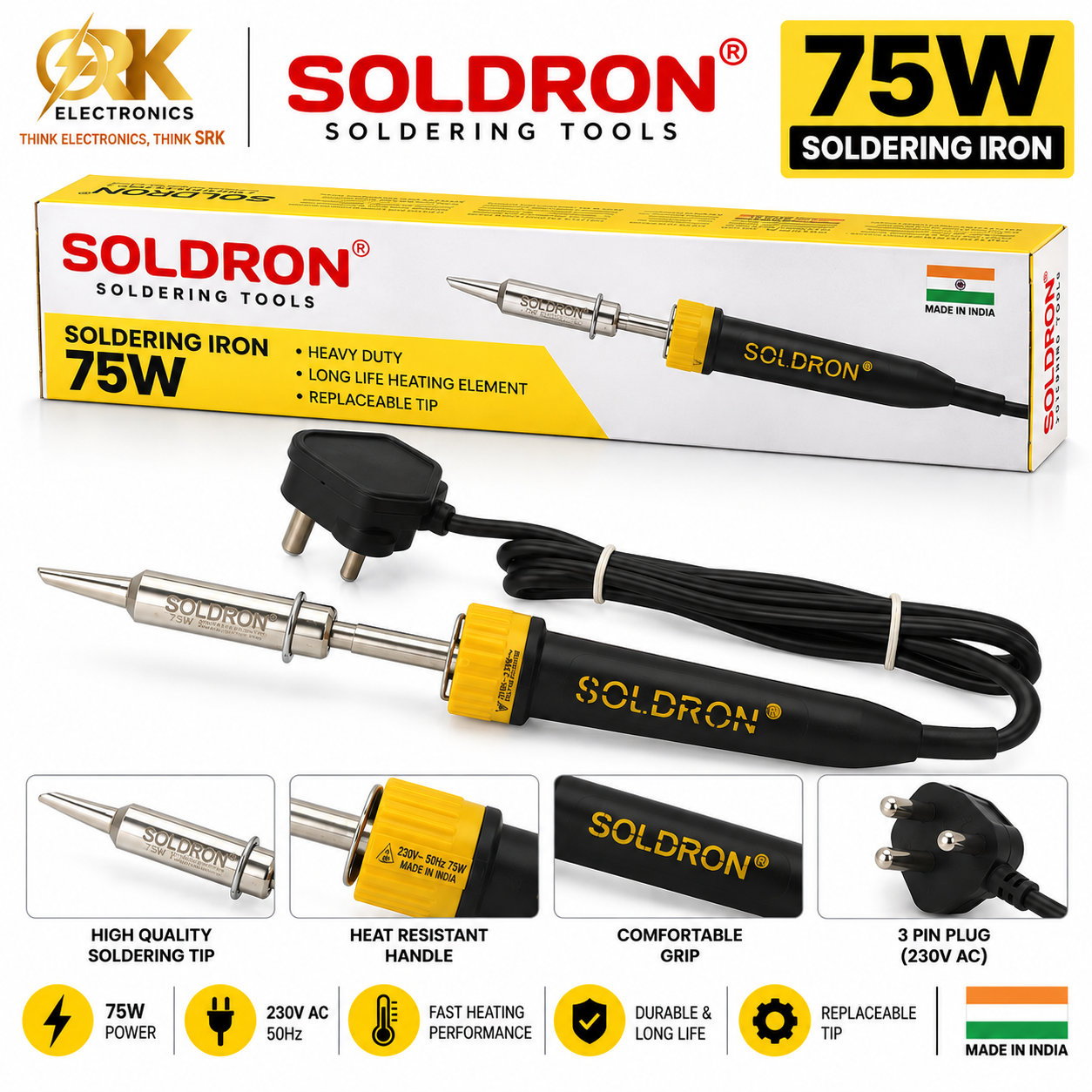 Soldron Soldering Iron 75W-srkelectronics.in