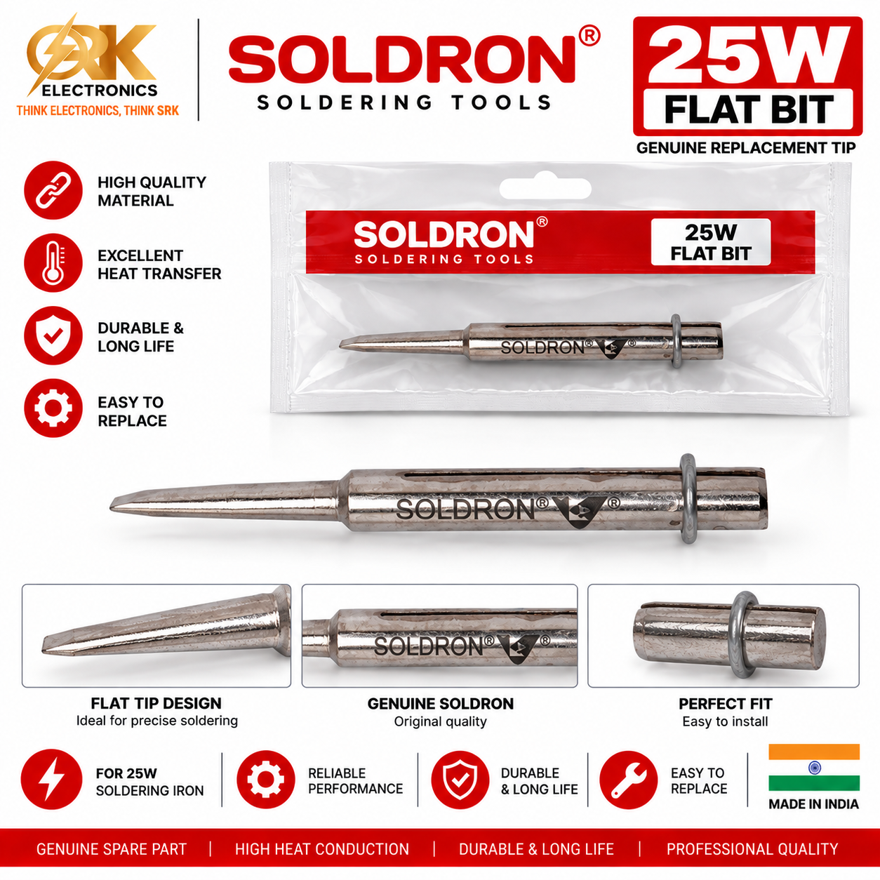Soldron 25W Flat Bit