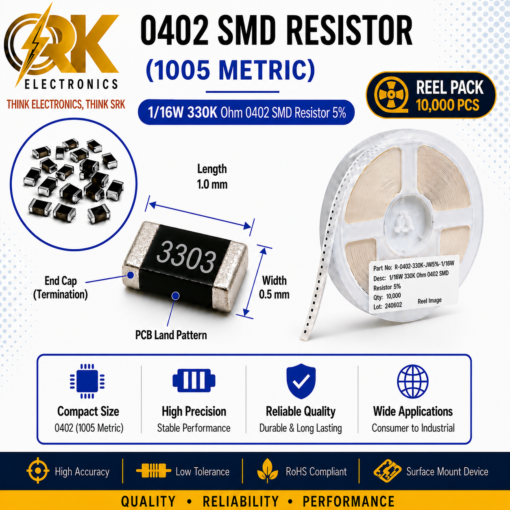 116W 330K Ohm 0402 SMD Resistor 5%-srkelectronics.in