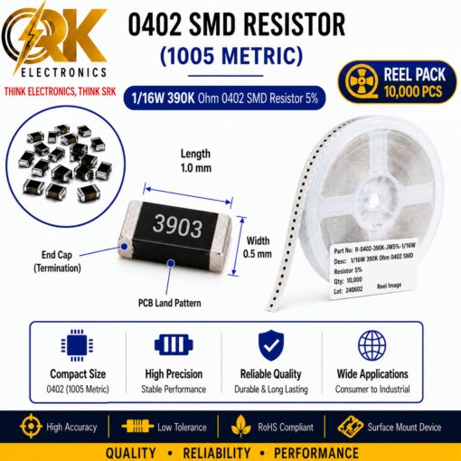 116W 390K Ohm 0402 SMD Resistor 5%-srkelectronics.in