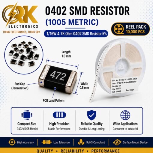 116W 4.7K Ohm 0402 SMD Resistor 5%-srkelectronics.in