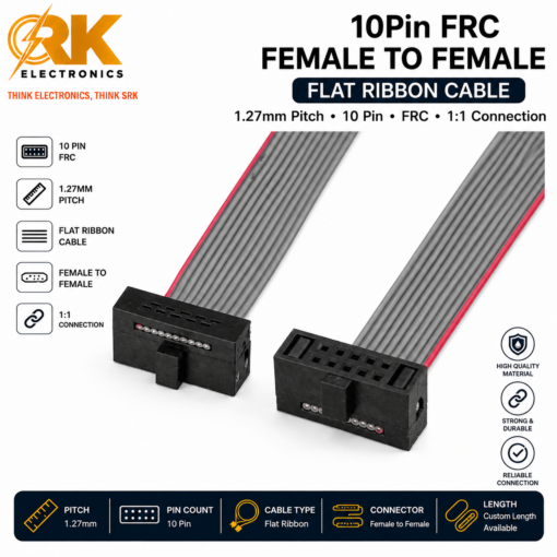 10Pin FRC Female To Female Flat Ribbon Cable 1.27mm-srkelectronics.in