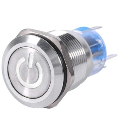 16mm Metal Push Button Switch Latching Power LED Red Color - SRK ...