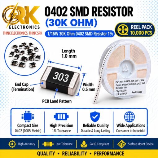 116W 30K Ohm 0402 SMD Resistor 1%-srkelectronics.in