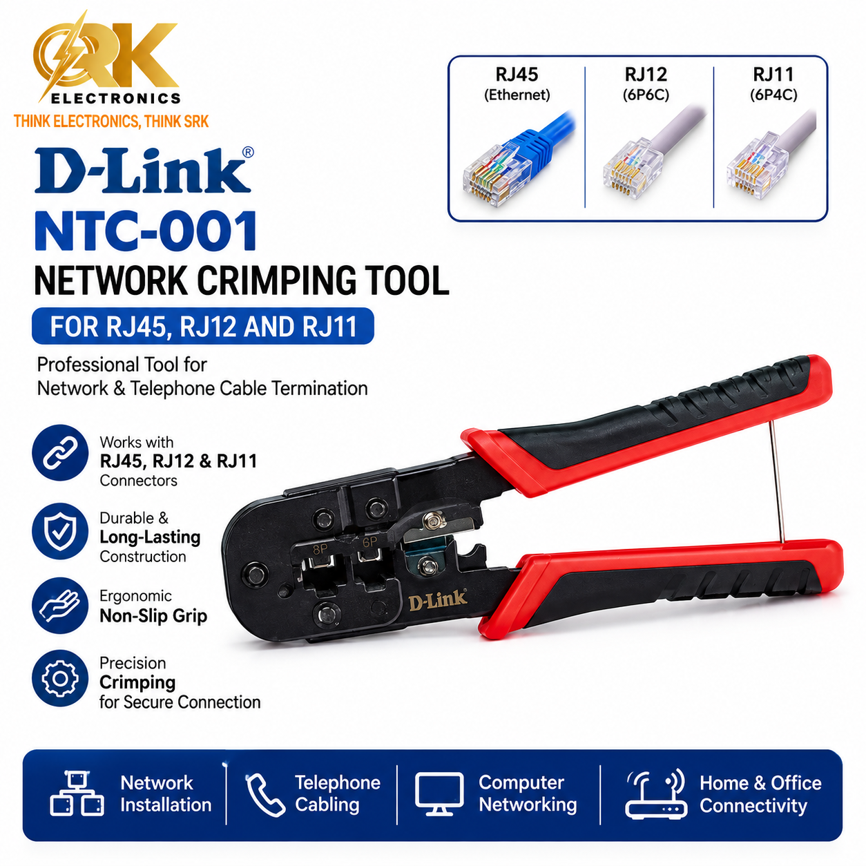 NTC-001 D-Link Crimping Tool for RJ45, RJ12 And RJ11-srkelectronics.in