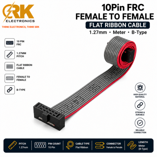 10Pin FRC Female To Female Flat Ribbon Cable 1.27mm Meter B-Type-srkelectronics.in.png