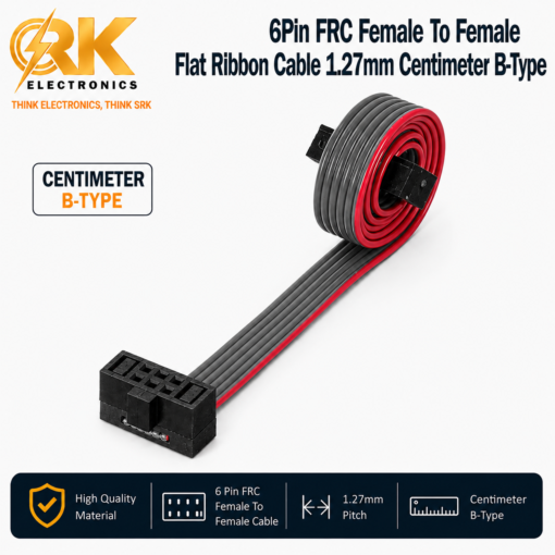 6Pin FRC Female To Female Flat Ribbon Cable 1.27mm Centimeter B-Type-srkelectronics.in