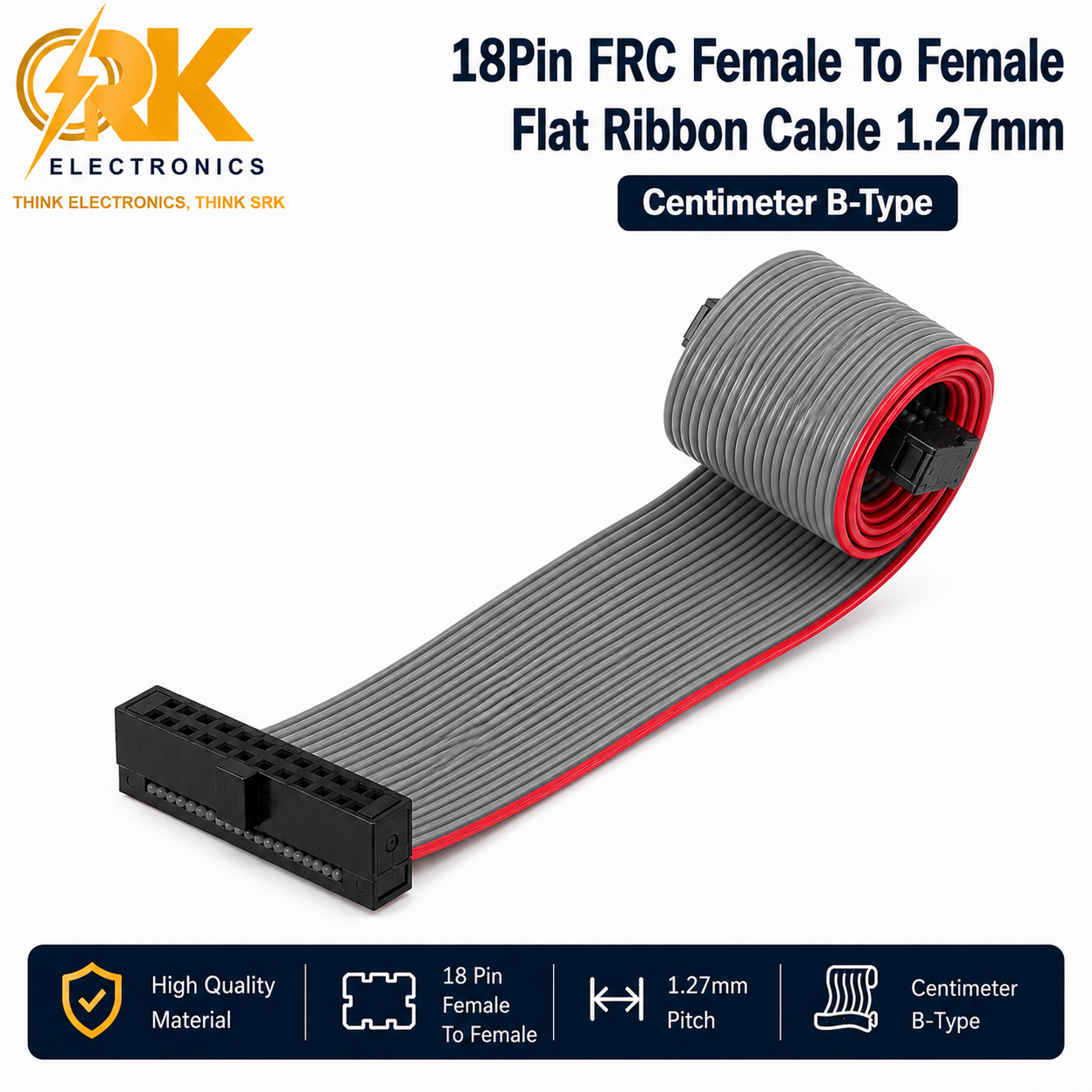18Pin FRC Female To Female Flat Ribbon Cable 1.27mm Centimeter B-Type-srkelectronics.in.png-srkelectronics.in