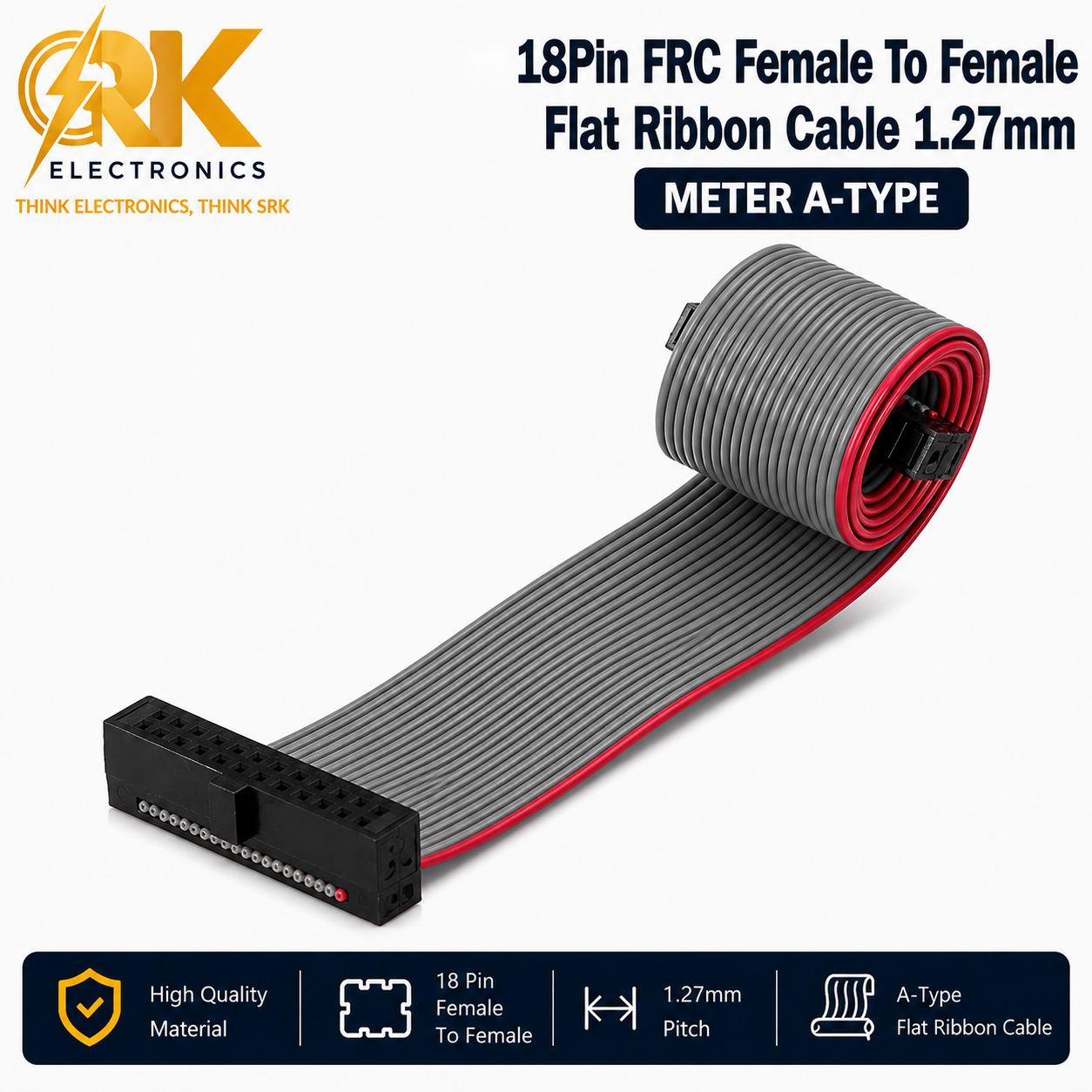 18Pin FRC Female To Female Flat Ribbon Cable 1.27mm Meter A-Type-srkelectronics.in.png