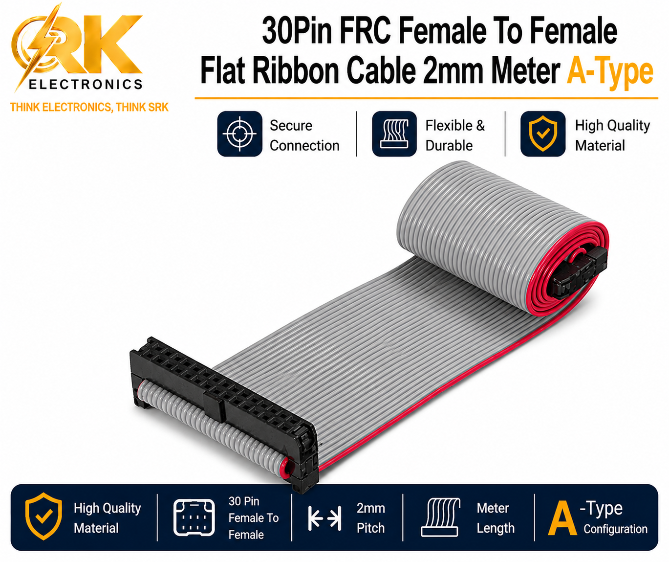 30Pin FRC Female To Female Flat Ribbon Cable 2mm Meter A-Type-Type-srkelectronics.in .png