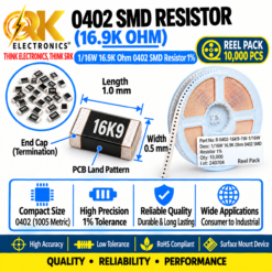 1/16W 16.9K Ohm 0402 SMD Resistor 1%