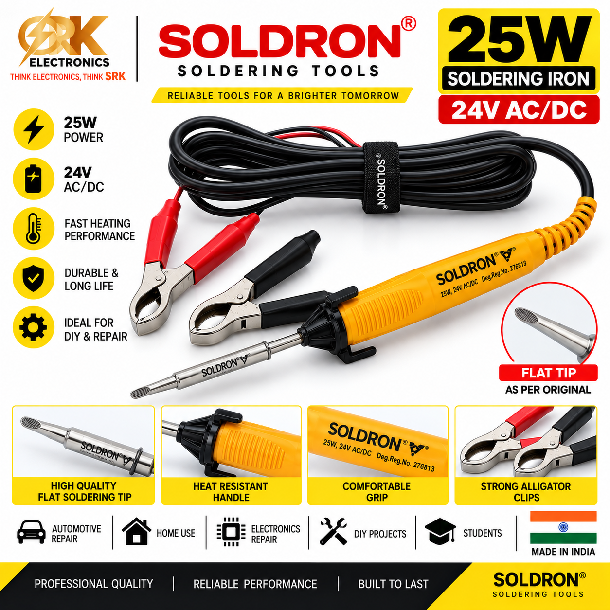 24V AC DC Soldron Soldering Iron 25W-srkelectronics.in