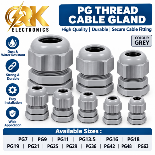 Grey Color PG Thread Cable Gland-srkelectronics.in