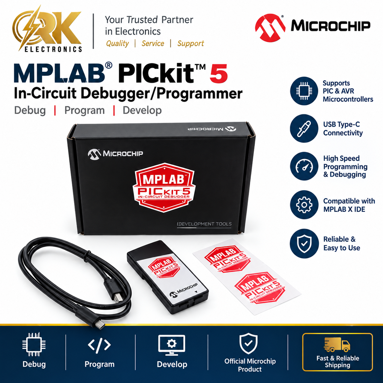 MPLAB PICkit 5 In-Circuit Debugger Programmer-srkelectronics.in