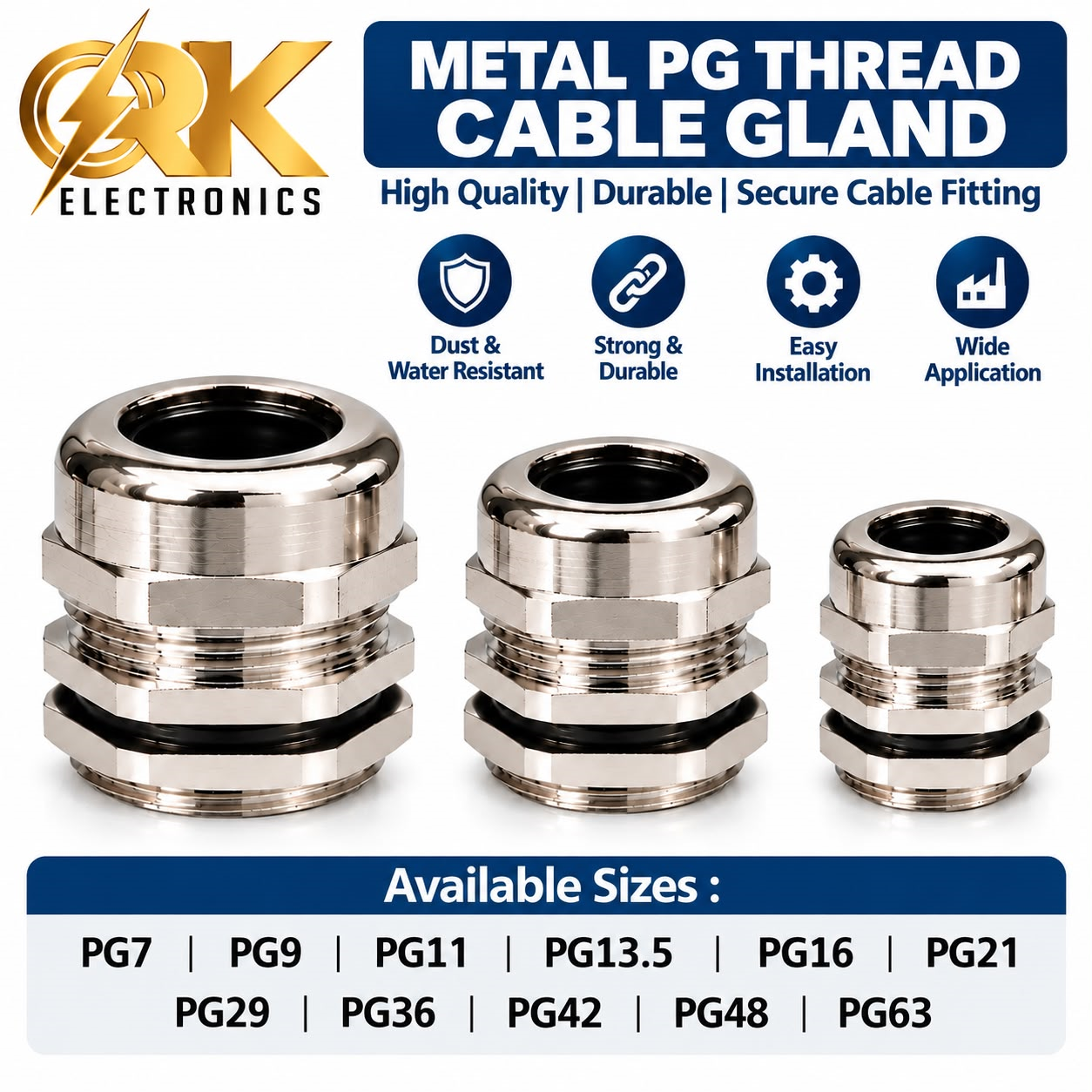 Metal PG Thread Cable Gland-srkelectronics.in