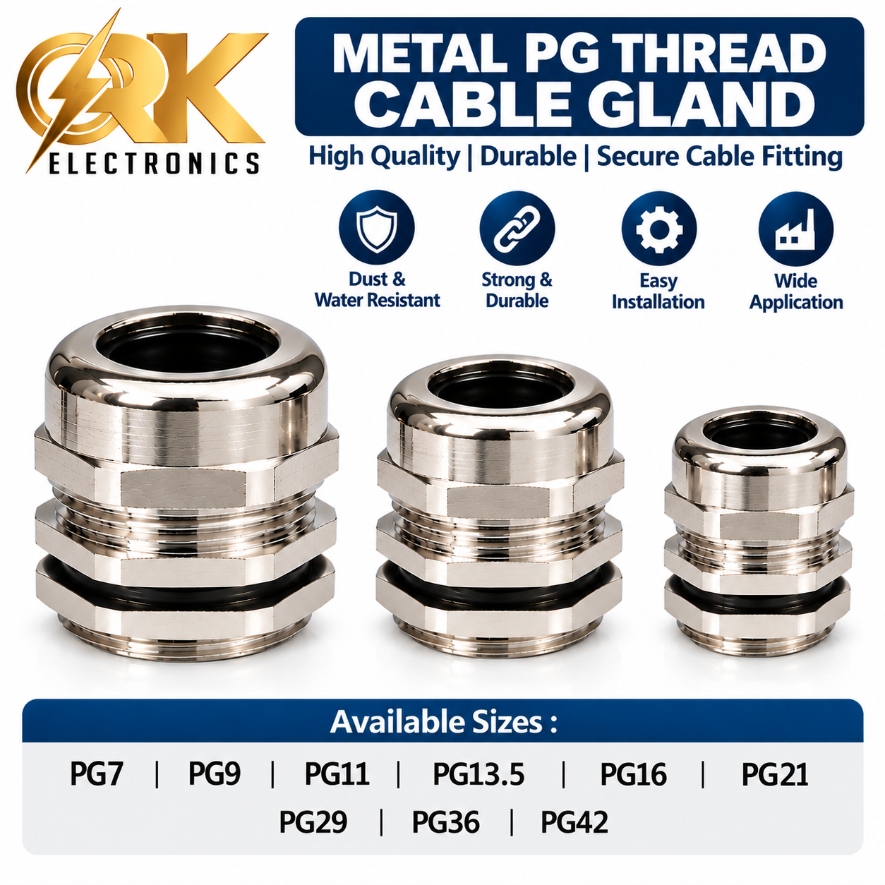 Metal PG Thread Cable Gland-srkelectronics.in