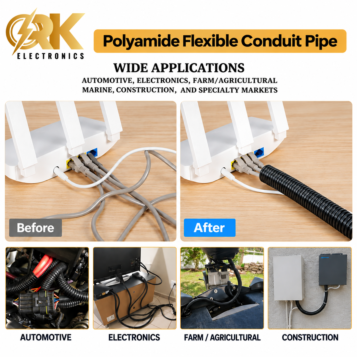 Polyamide Flexible Conduit Pipe-srkelectronics.in